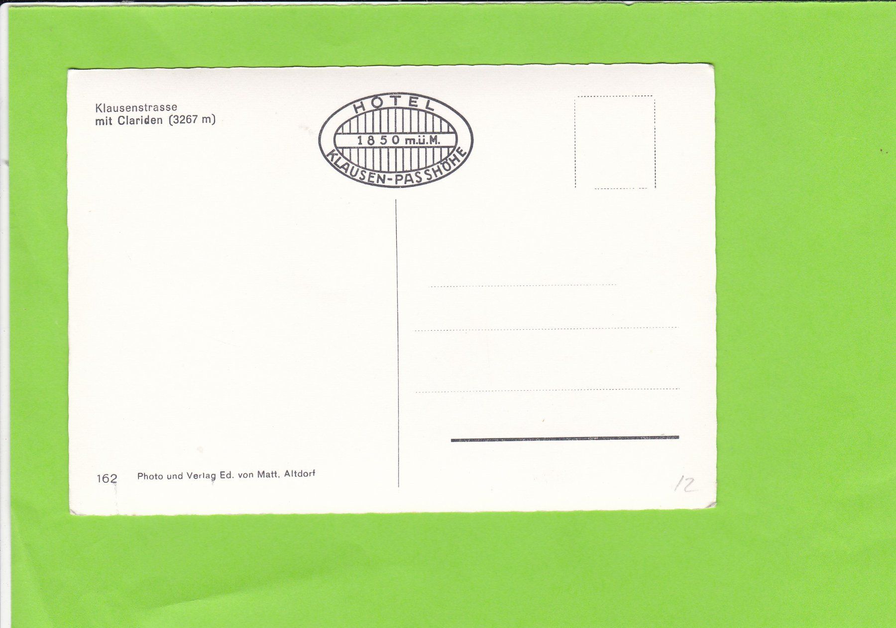 Cartoline postali: Klausenstrasse mit Clariden – Usato da St. Peterzell venduto da neckertal 1