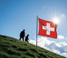 Fahne Flagge Schweiz 100x100 Ösen UV echt neu