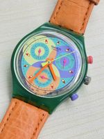 Swatch Chronograph Uhr mehrfarbig gebrauchter Zustand
