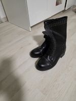 Damen Stiefel schwarz mit Nieten Grösse 40 neuwertig