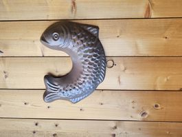 Backform Fisch Gugelhupf Kupfer Auflaufform Holz Löffel
