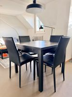Moderner Esstisch mit 4 Stühlen – Schwarz, zeitloses Design