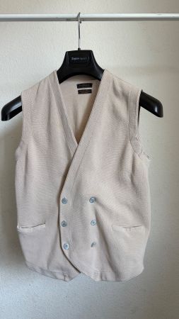 Herren Doppelreihige Weste Beige Gr. M – Vintage / Old Money