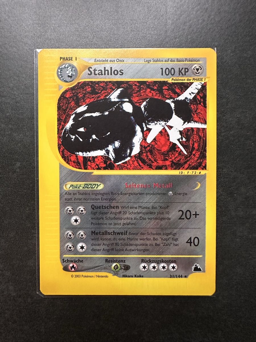 Pokémon Sammelbilder & Trading cards: Pokémon Stahlos 31/144 Holo DE 2003 – Neu (gemäss Beschreibung) aus Walliswil b.Wangen von Swiss-Trading-Bros