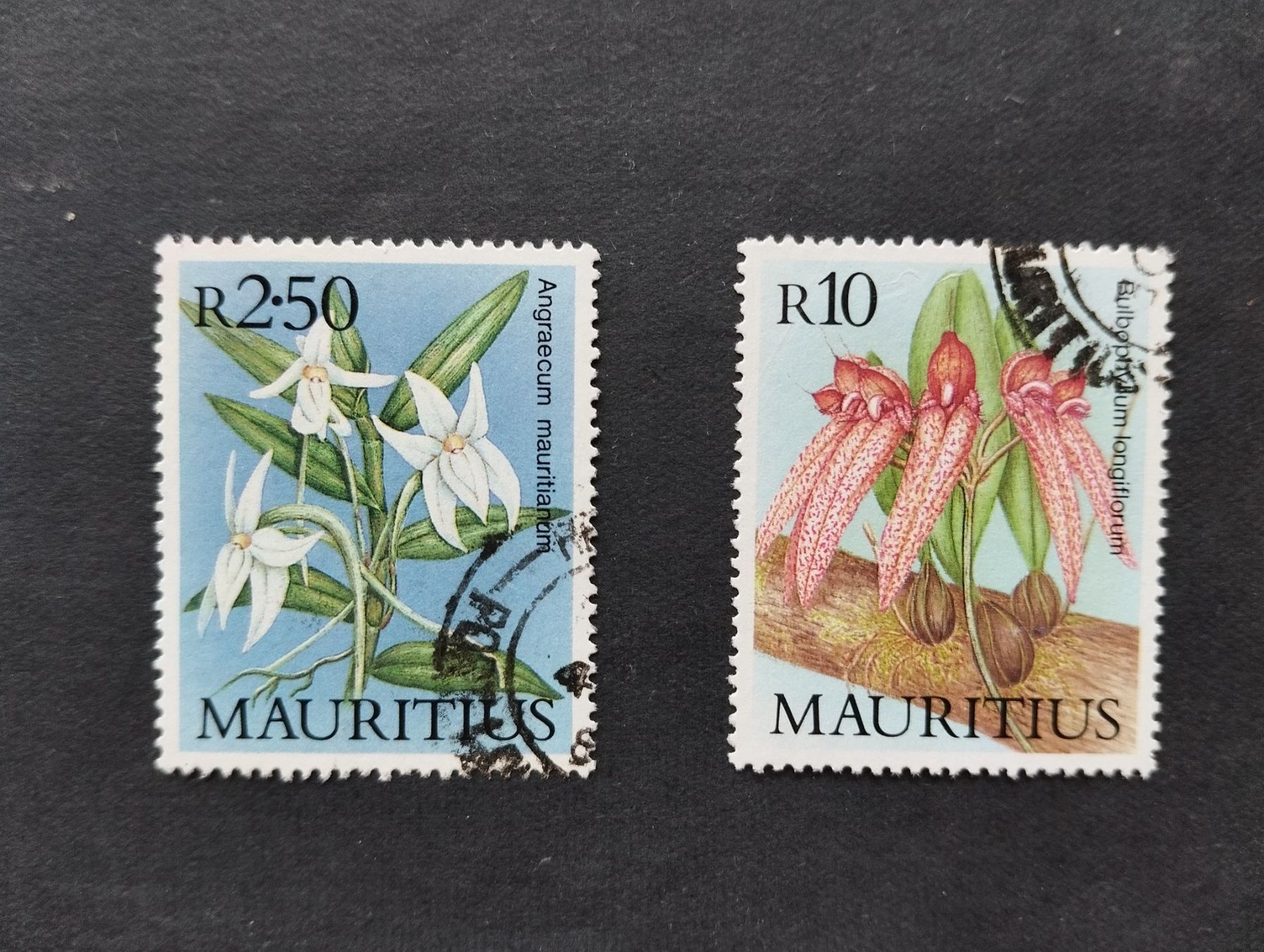Tous les timbres: Mauritius - 2 x Orchideen – D'occasion à Villars-sur-Glâne par MiguelDelgado