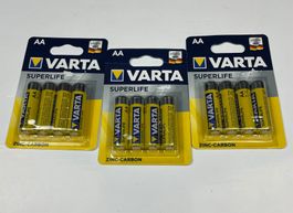 12x Batterien Varta - AA Zinc-Carbon