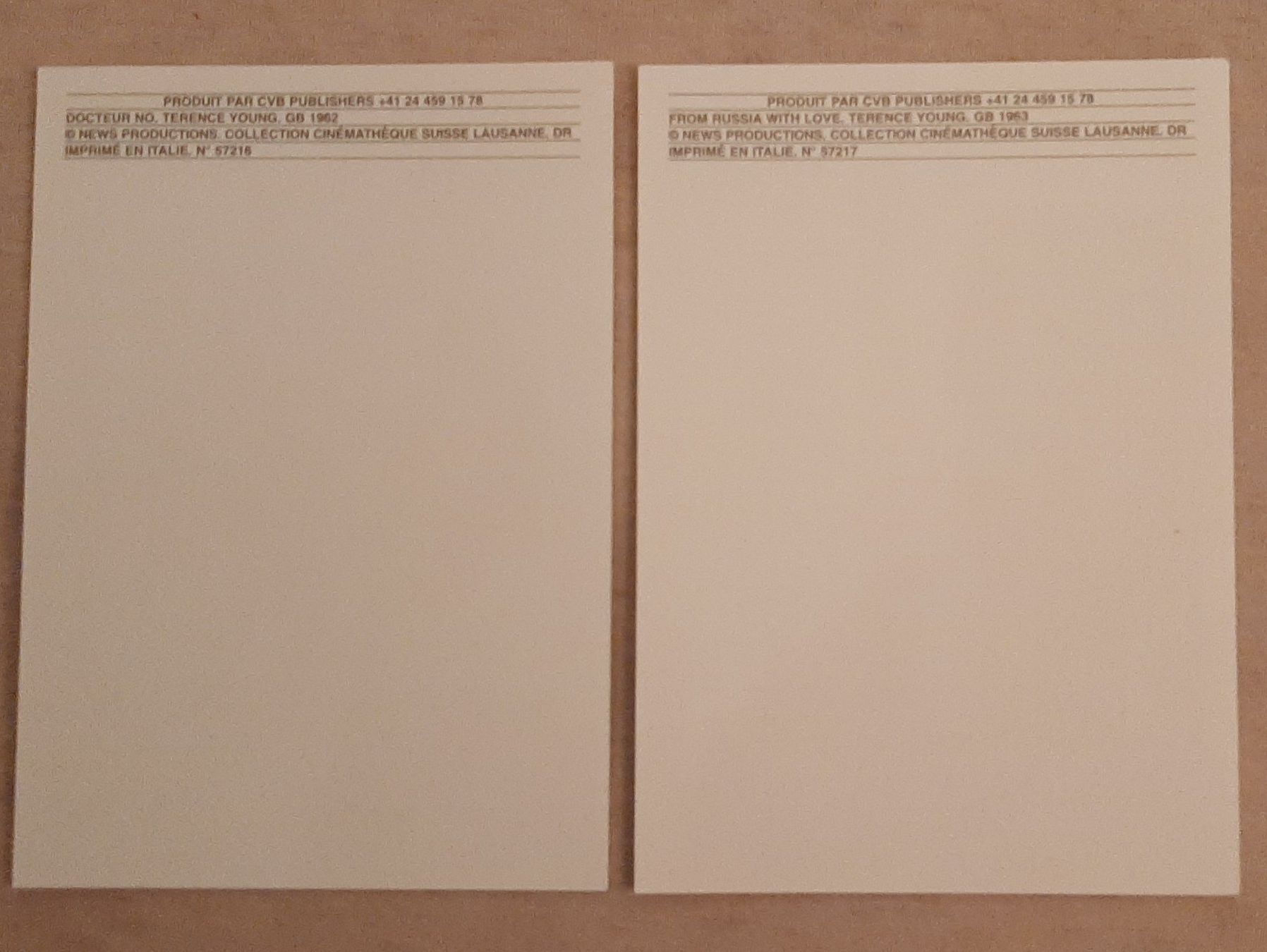 Cartoline postali: James Bond 007 - 2 cartes postales - Sean Connery – Usato da Vernier venduto da assfc 1