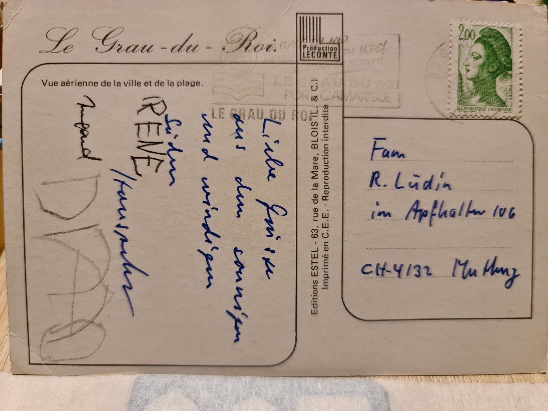 Cartoline postali: Ansichtskarte Grau du roi Languedoc – Usato da Dintikon venduto da Vexi 1