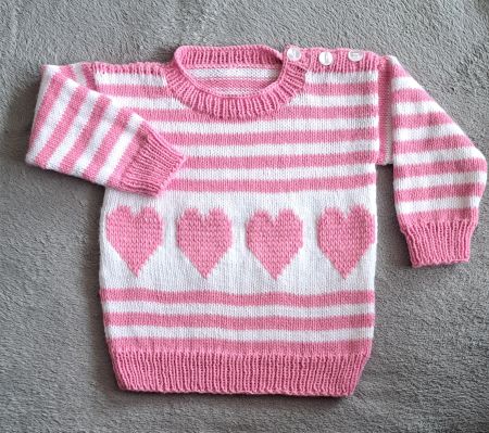 Babypullover_2 handgestrickt und superweich. Grösse 80-86