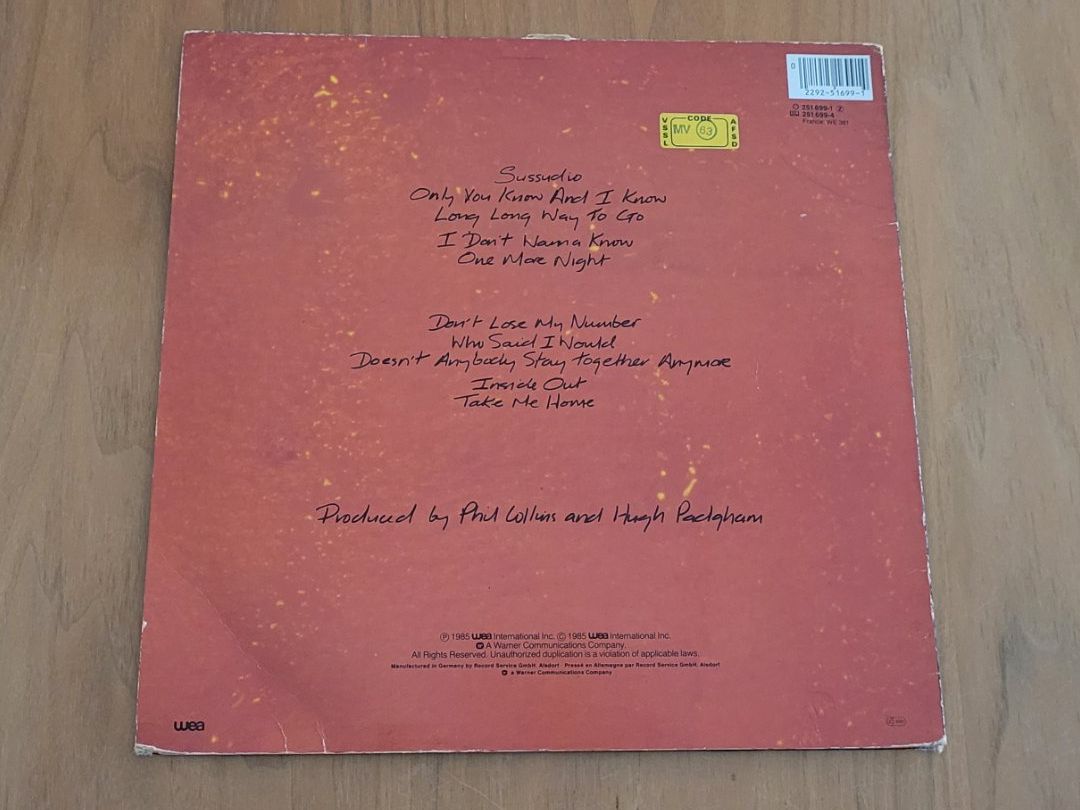 Vinyles: LP  Phil Collins – D'occasion à Martigny par MZ-67 1