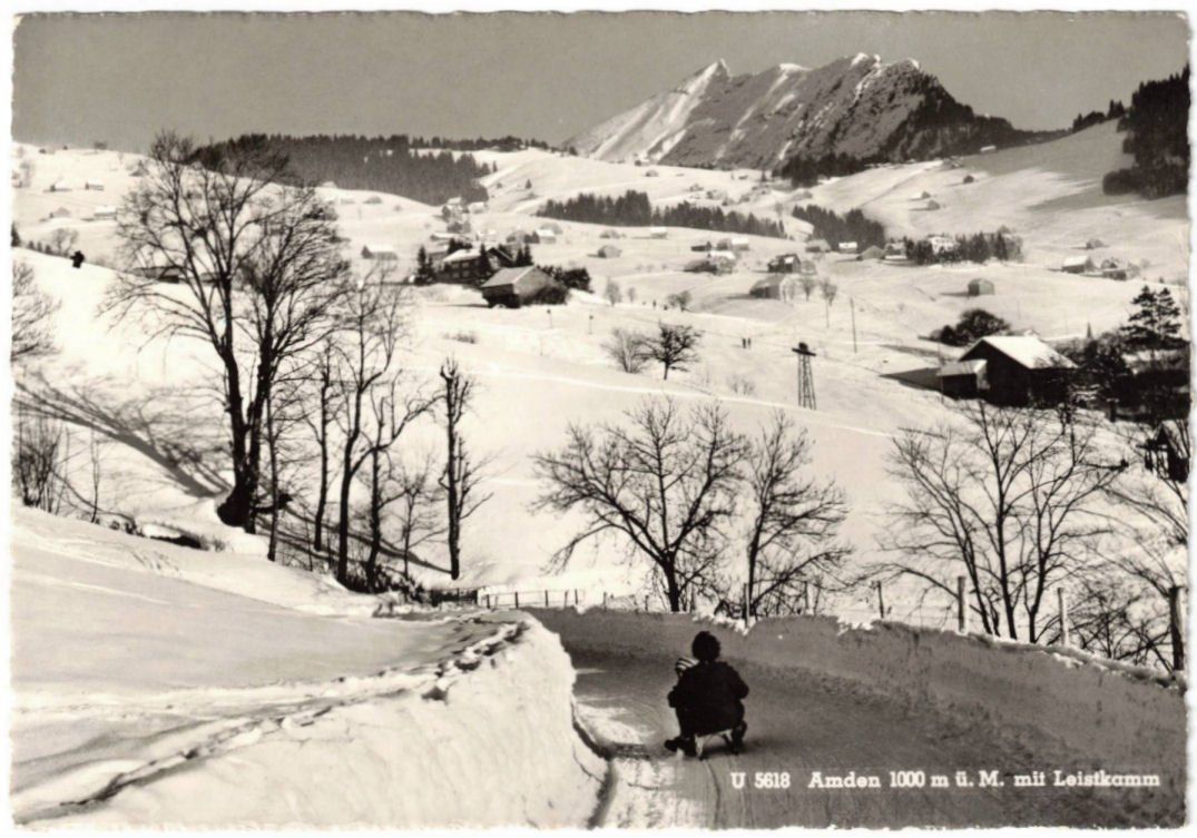 Cartoline postali: Amden - Skilift mit Schlittelbahn – Usato da Binningen venduto da Mountainrider
