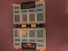 A 122 ) Kleinteil Sortimentenkoffer Profi Doppelt 29 × 20cm