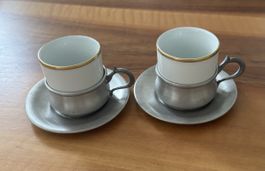 Zinn-Espresso Tasse, 2 Stück
