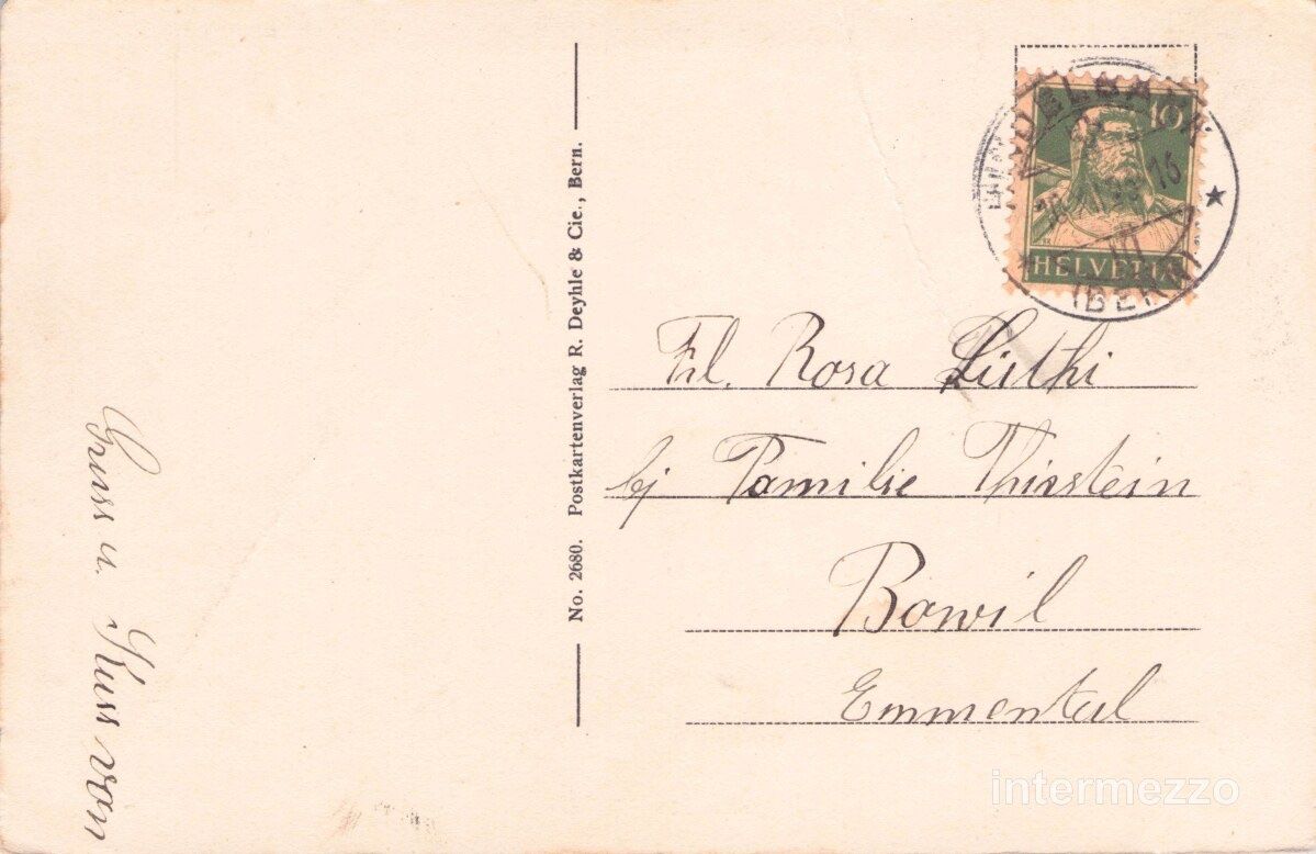 Cartoline postali: Jegenstorf BE // 1923 Kirche // Sommer – Usato da Basel venduto da intermezzo12 1