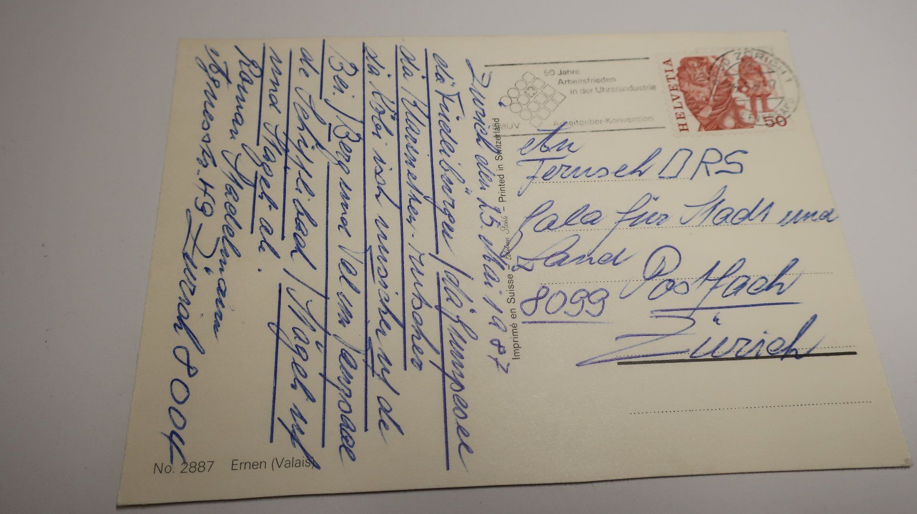 Cartoline postali: Ernen valais  1987 – Usato da Cormoret venduto da Pascalll2001 2