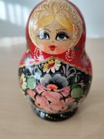 Babuschka, Holzpuppe, bemalte russische Puppe rot 5-teilig