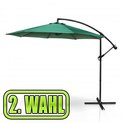 Clanmacy Sonnenschirm Ampelschirm 300cm Grau, 360° drehbar, UV50
