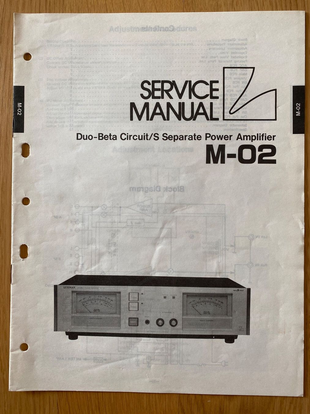 Luxman Amplificatori: Service Manual LUXMAN Amplifier M-02 – Usato da Erlenbach ZH venduto da Leaford