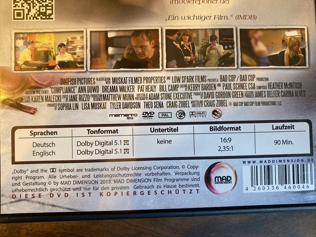 Tutti i DVDs: Compliance – Usato da Burg AG venduto da Lobo016 2