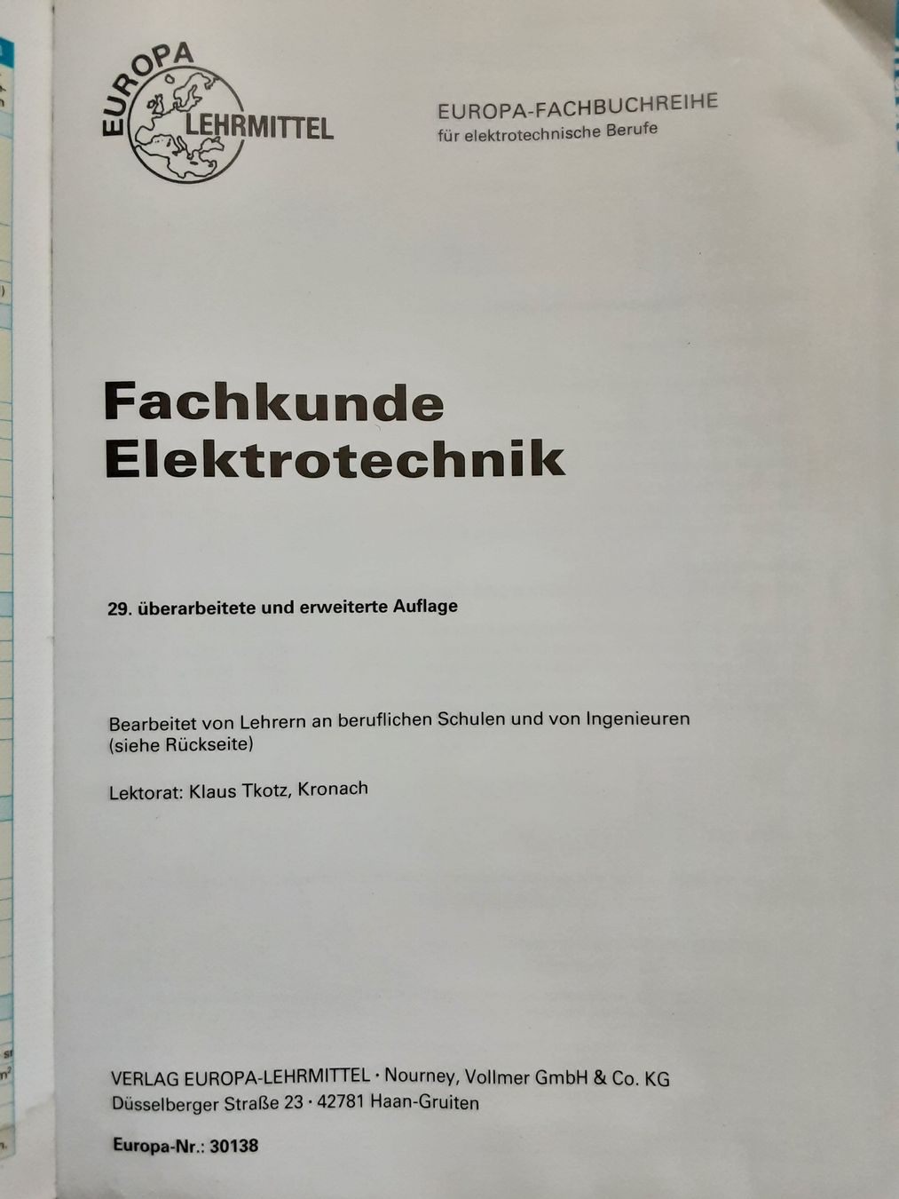 Libri: Fachkunde Elektrotechnik mit DVD, 29. Auflage, – Usato da Altdorf UR venduto da Brandli 4