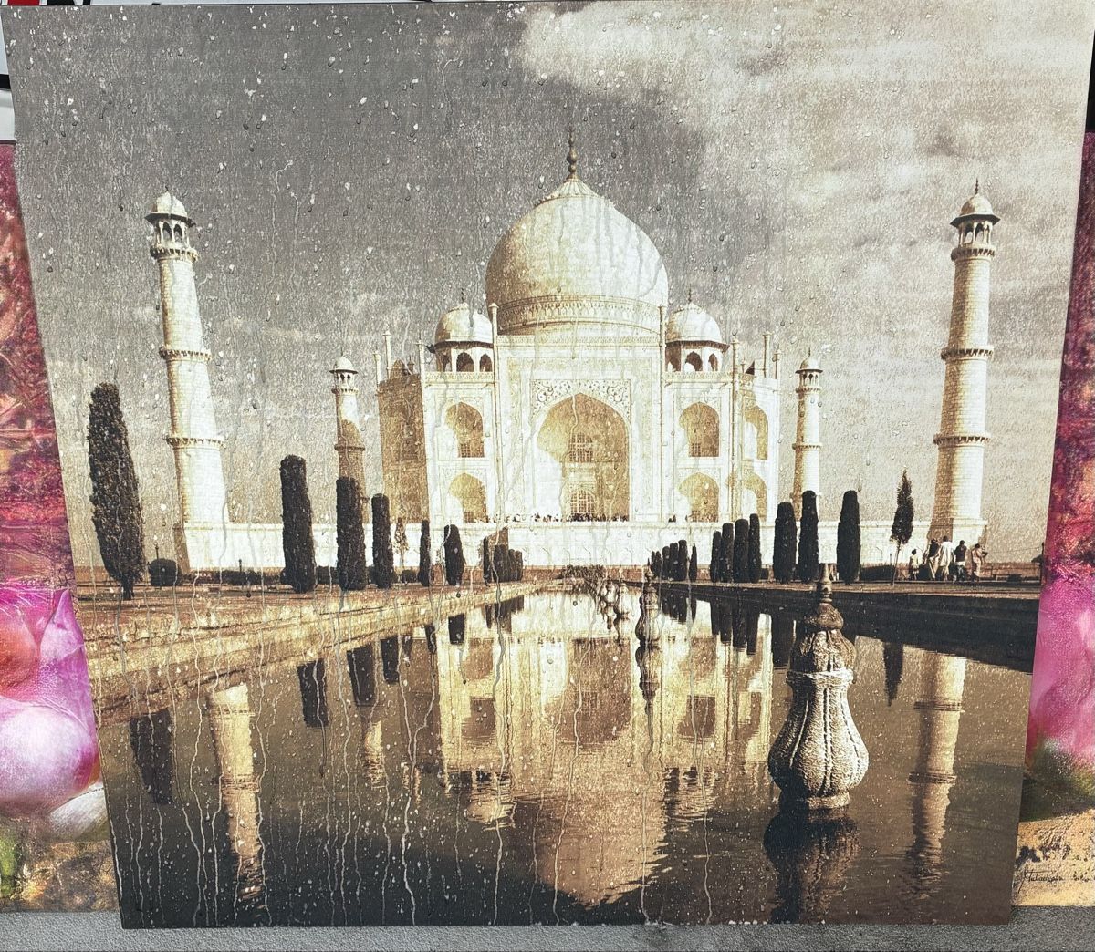 Gemälde: Bild Taj Mahal mit Regentropfen – Gebraucht aus Grossdietwil von Kikierenda