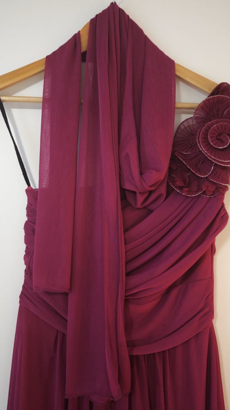 Vestiti: One Shoulder Cocktailkleid Magenta XS – Usato da Schübelbach venduto da ali_mgs8 3