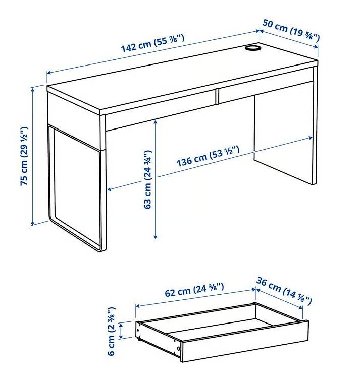 Schreibtische: Ensemble Ikea bureau MICKE blanc + chaise NILSOVE rotin – Gebraucht aus Neuchâtel von quentin_g 3