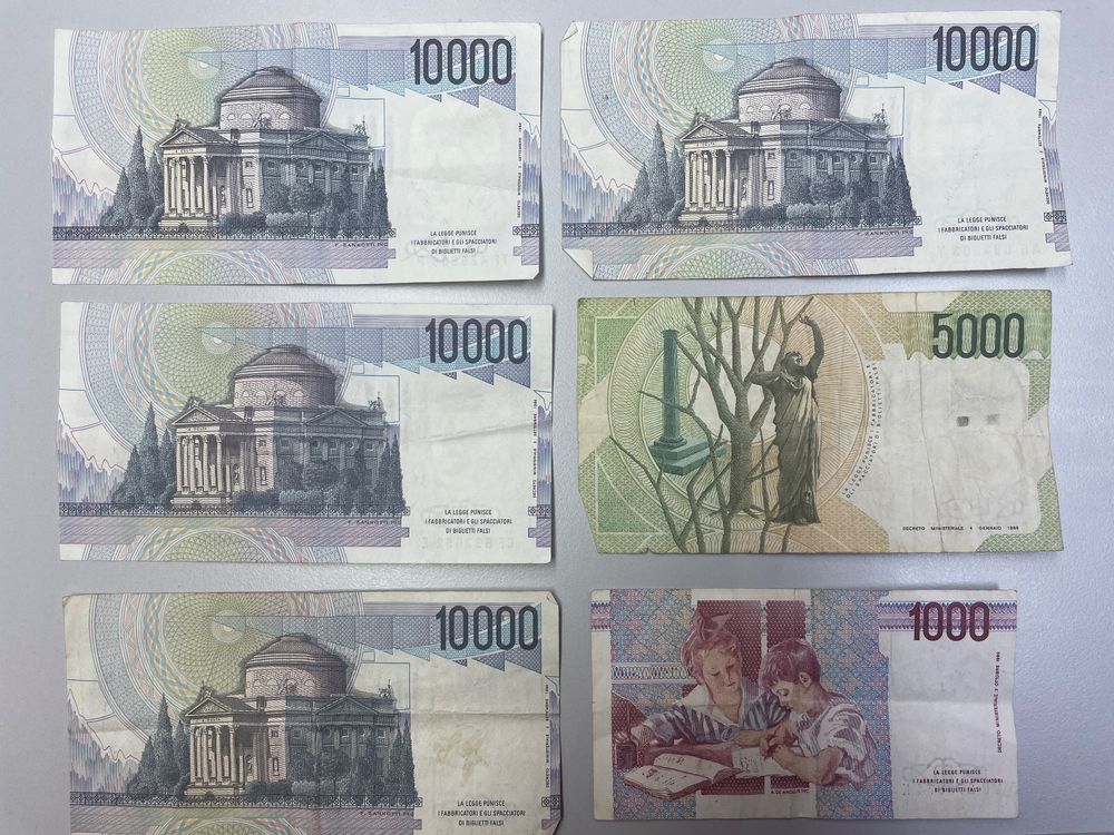 Diverse Banknoten Italienische Lire (Gebraucht) in Saas Grund für CHF ...