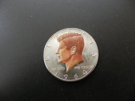USA 1/2 Dollar 1964 Silber (0.9) 12.5 g - Kennedy in Farbe