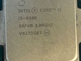 i5-9500 Prozessor 9 MB Cache 6 core , 3 GHz