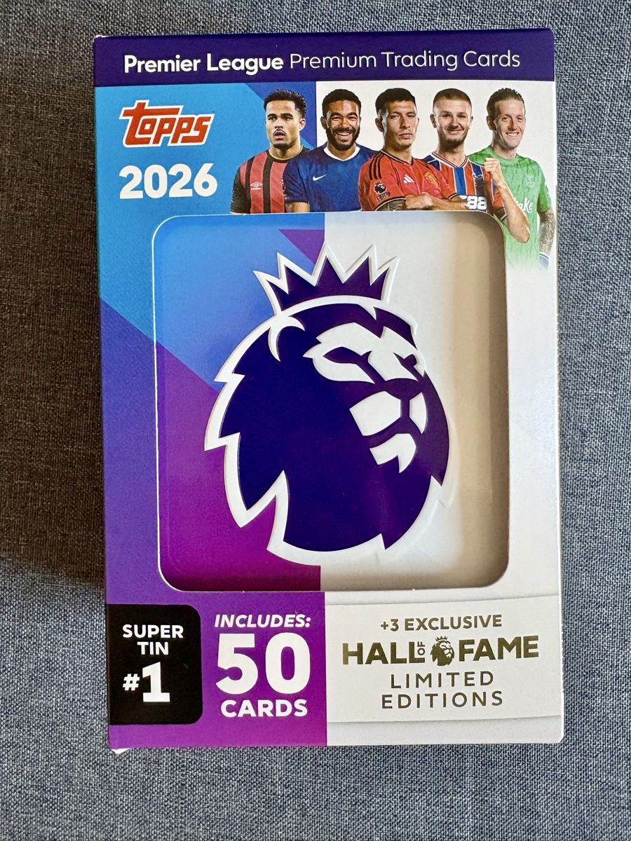 Topps Carte collezionabili: Topps 2026 Premier League, Super Tin #1, Playercards – Nuovo e nell'imballaggio originale da Bassersdorf venduto da Cincinnati