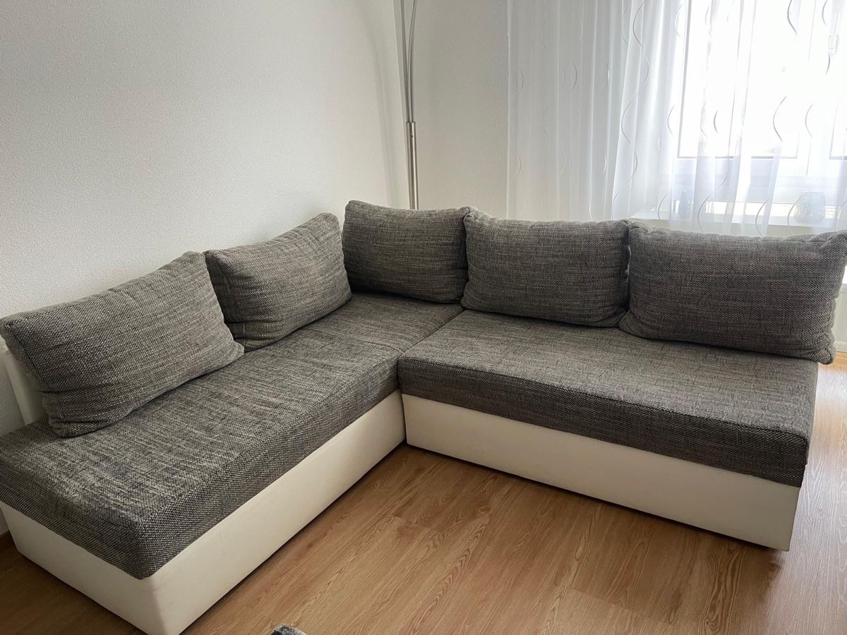 Divani: Sofa, weiss/grau, ausziehbar – Usato da Stans venduto da bet4benz 2
