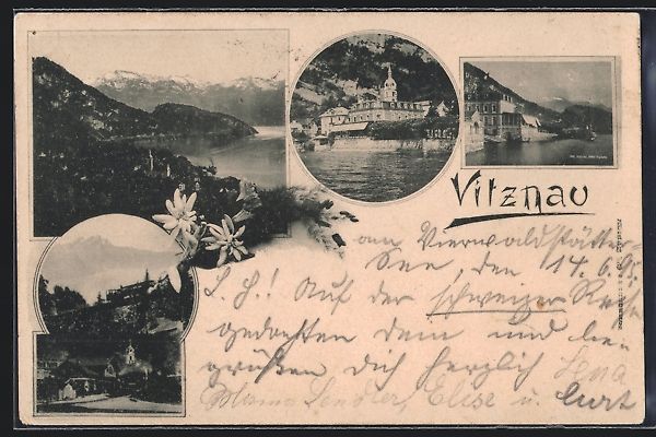 Cartes postales: Vorläufer-AK Vitznau, 1895, Hotel Rigib – D'occasion à Berlin par bartko-reher