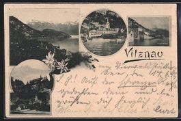 Vorläufer-AK Vitznau, 1895, Hotel Rigib