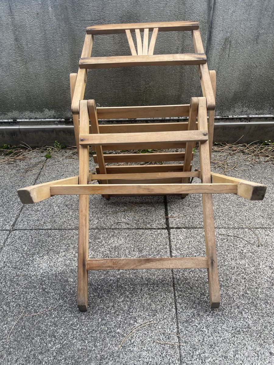 Sedie: Ancienne Chaise Pliante en Bois Massif – Usato da Vallamand venduto da Bricbracbroc82 7