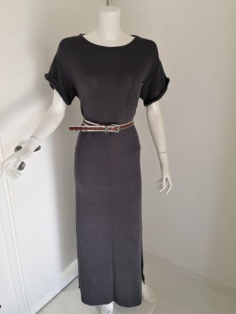 🤩BELDONA MAXI-STRICK-KLEID GRAU