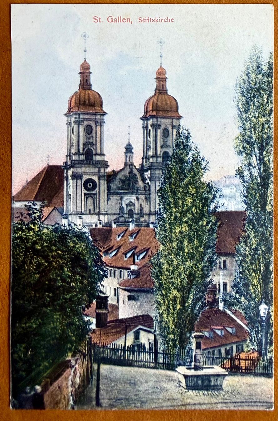 Cartoline postali: St. Gallen - Stiftskirch 1909 – Usato da Lutry venduto da Ediego