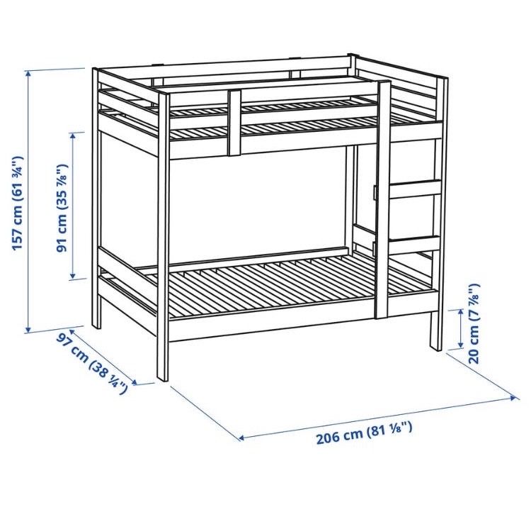 Ikea Lits: Lit superposé blanc IKEA 90x200cm bon état – D'occasion à Dornach par hmk_bl6q 1