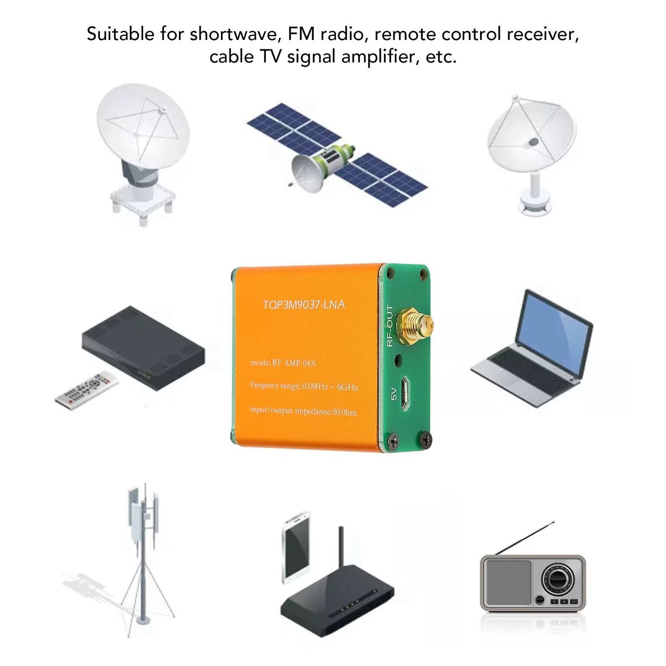 Radiocomunicazione: RF Vorverstärker RF Preamplifier SMA – Nuovo (secondo la descrizione) da Zürich venduto da youelec 8