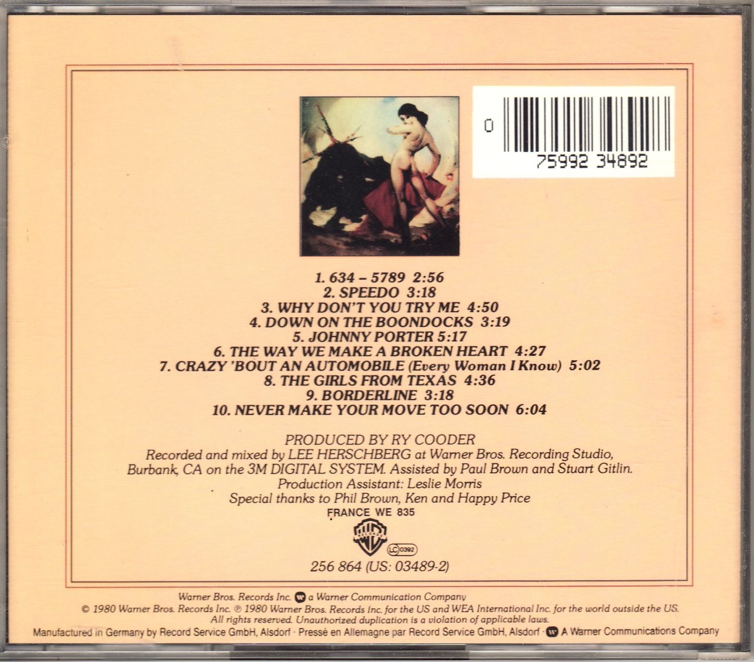 CD: Ry Cooder ‎– Borderline – Nuovo (secondo la descrizione) da Boussens venduto da catfood01 1