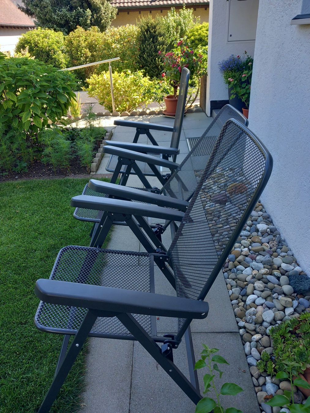 Sedie: Gartenstühle Metall anthrazit 3 Stück gebraucht – Usato da Bad Zurzach venduto da Waage15 1