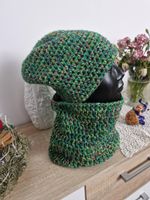 🧶 Handgemachtes Woll-Set: Mütze + Loop-Schal 🧶