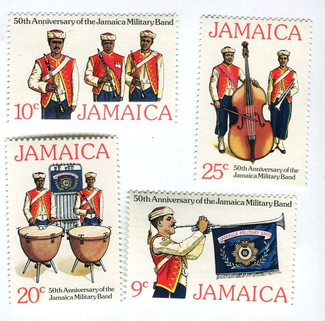 Tutti i francobolli: Briefmarken "Militärorchester". Jamaika. – Nuovo e nell'imballaggio originale da Basel venduto da Butsch5