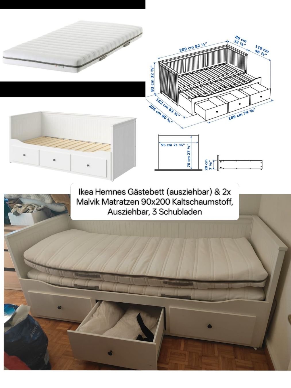 Ikea Letti: Ikea Hemnes Daybed 90x200 – Usato da Zürich venduto da jjr_62ng