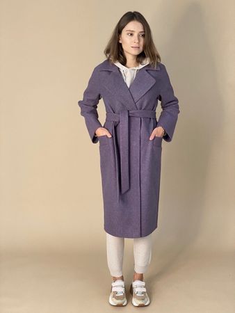 Dunkelblauer Herbstmantel mit Gürtel - Eleganter Stil Gr.S