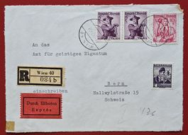ÖSTERREICH R- EXPRESS WIEN GEISTIGES EIGENTUM IGE BERN 1957