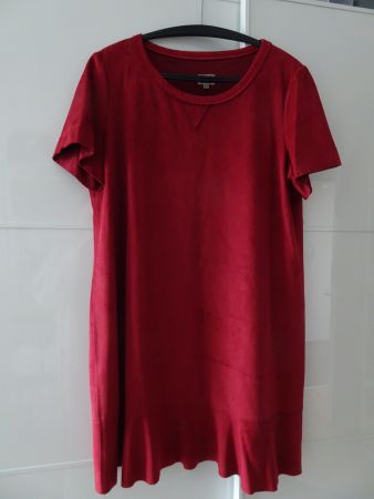 Minikleid rot, veganes Wildleder (Adolfo Dominguez) 42