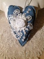 Geschenk Herz Shabby Chic Muttertag Liebe Stoffherz Jeans