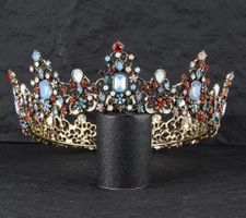 1 Stück/Märchenhafte Krone, Diadem Steinen, Goldfarbe.
