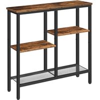 Schmaler Konsolentisch mit Ablagen, 75cm Beistelltisch, Flur